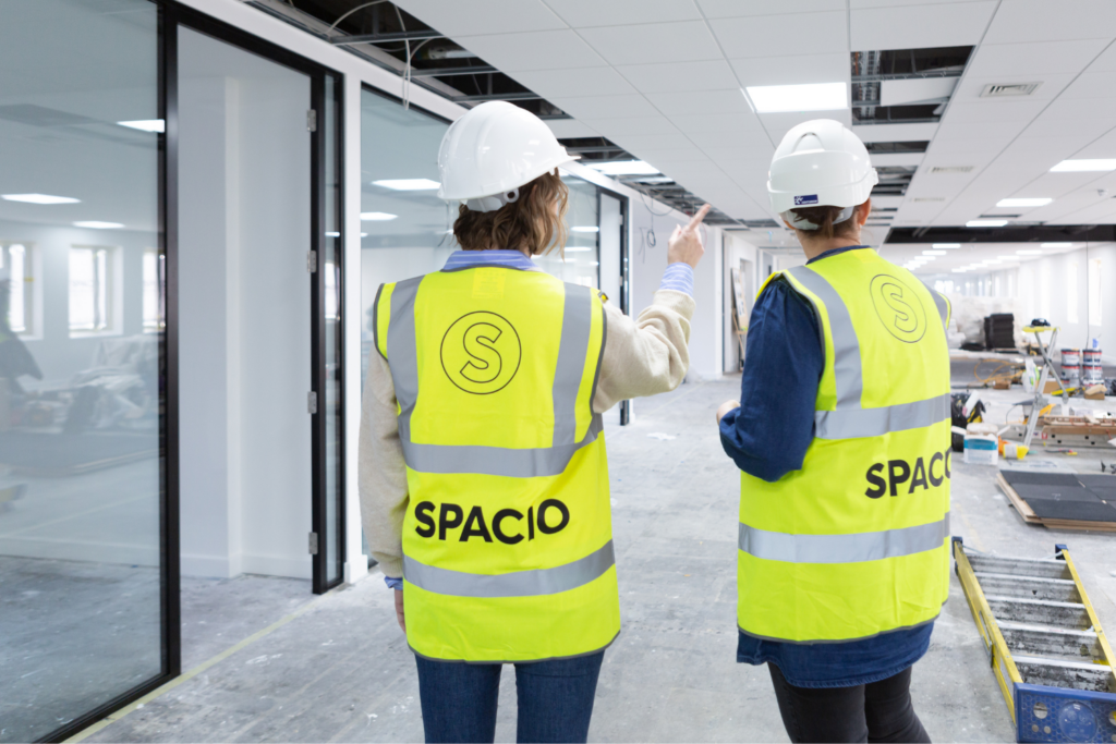 Spacio office fit out on-site with 2 staff