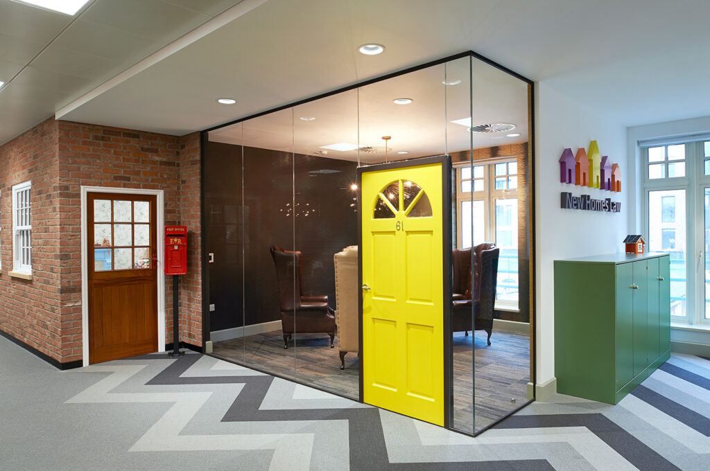 Hallway with doors leading into interior areas